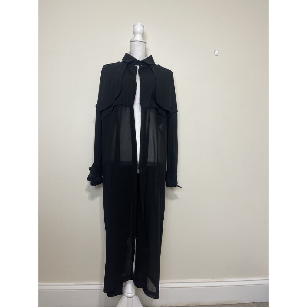 Dance & Marvel Black Sheer Longline Blouse Cardigan